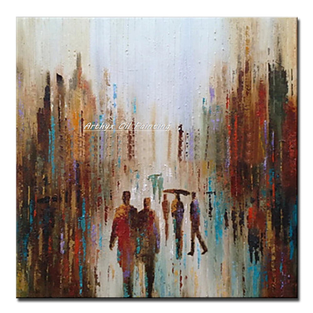 Hand-Painted Abstract Face Oil Painting on Canvas – Modern Wall Art for Living Room