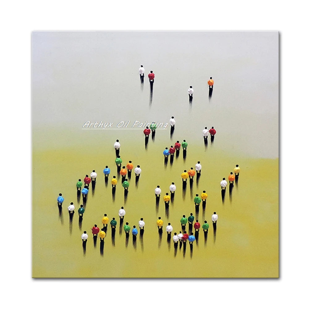 Hand-Painted Abstract Face Oil Painting on Canvas – Modern Wall Art for Living Room