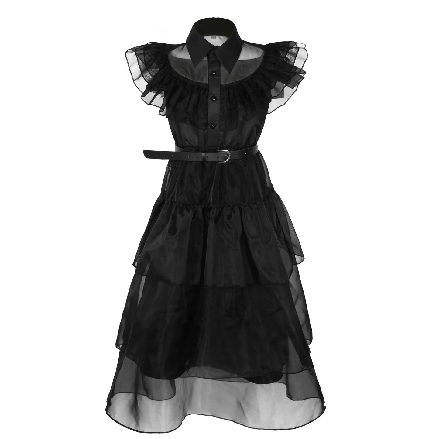 Wednesday Addams Cosplay Dress For Girl Kids Movie Black Dress Adult Women's Dress Halloween Carnival Party Role Play Set
