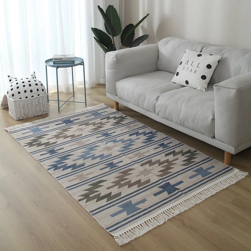Modern Nordic Kilim Rug – Geometric, Versatile Washable