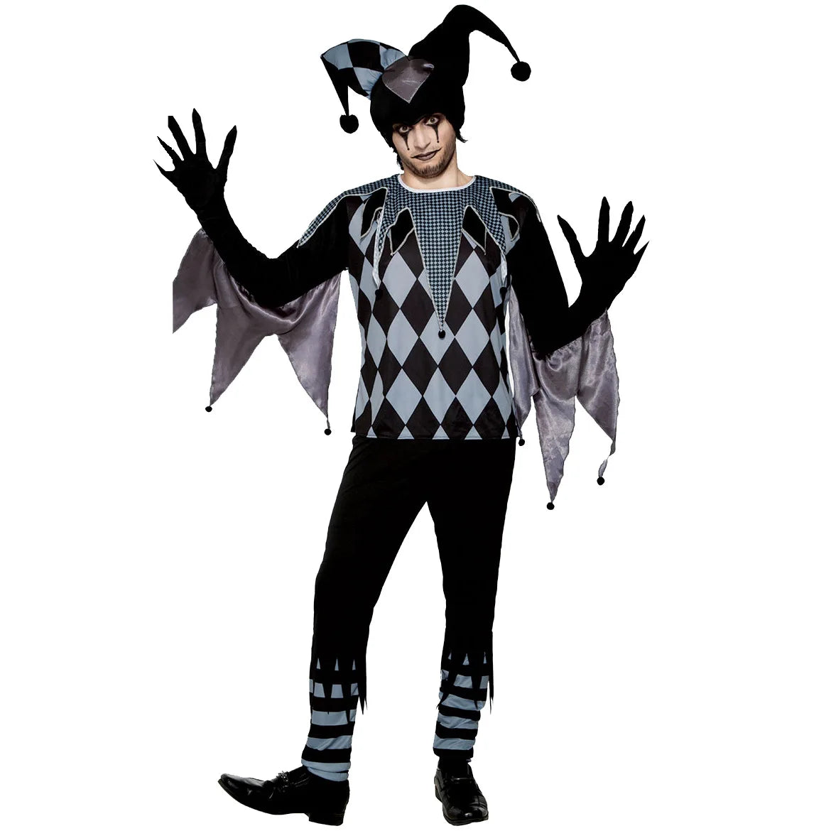 Black Clown Cosplay Costume Couple Halloween Suit Evil Clowns Set Stage Performance Outfit Adult Festival Carnival Clothing