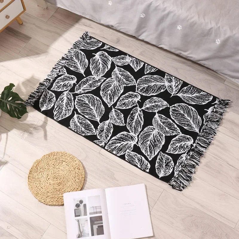 Persian Style Striped Linen Door Mat Washable