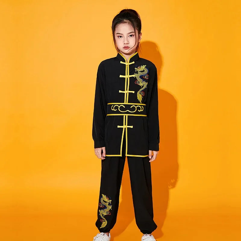 Kung Fu Martial Arts Costumes 2 Piece Set Perform Boy Tai Chi Uniform Children's Sets Outfit Kids Clothes Girls Wushu Baby Suit