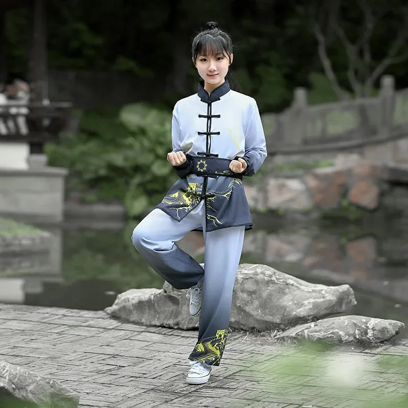 Kung Fu Martial Arts Costumes 2 Piece Set Perform Boy Tai Chi Uniform Children's Sets Outfit Kids Clothes Girls Wushu Baby Suit