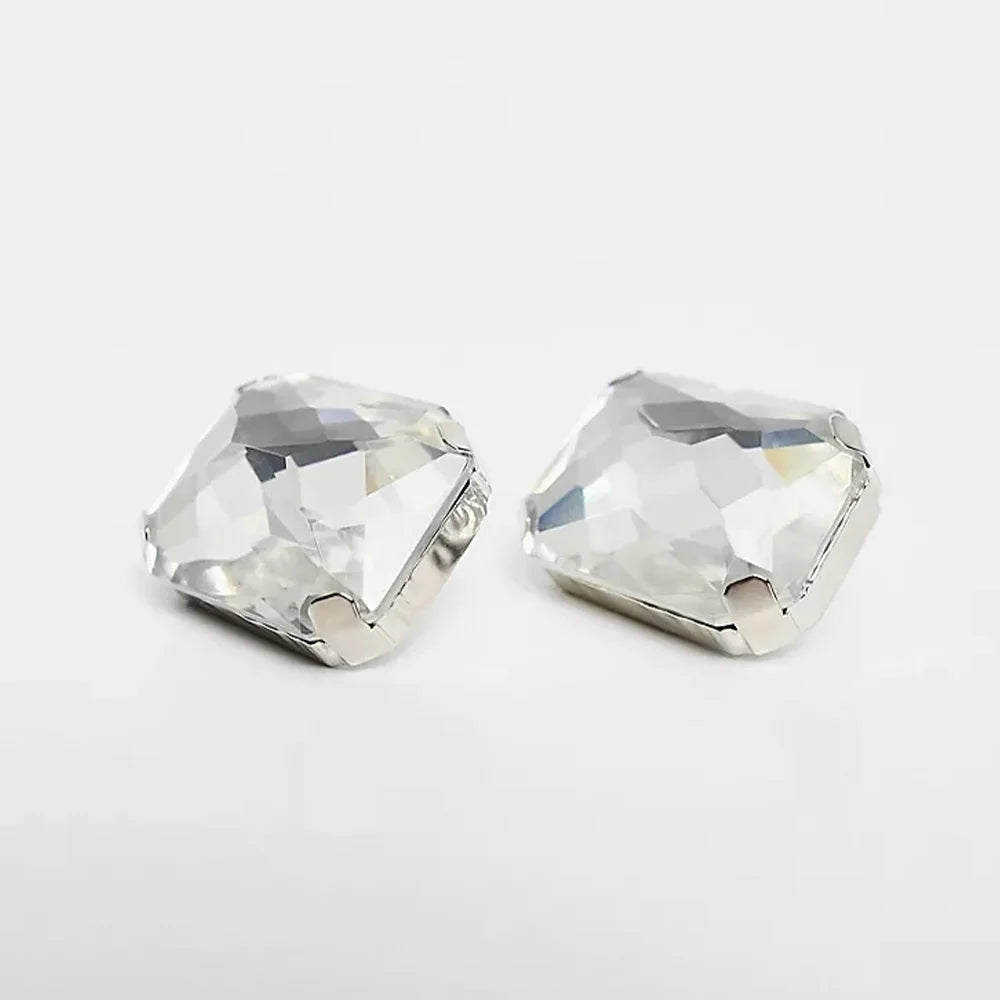 Stonefans Oversized Crystal Stud Earrings