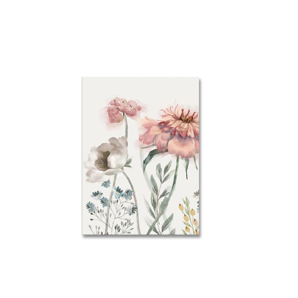 3PCS Pink Flower Wall Art – Nordic Botanical Prints
