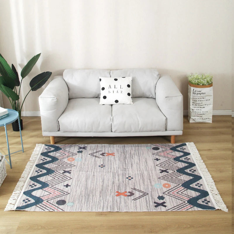Modern Nordic Kilim Rug – Geometric, Versatile Washable