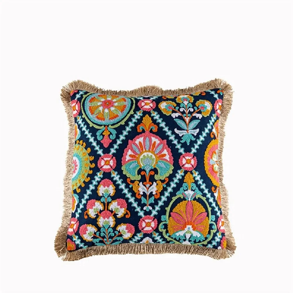 Vintage Boho Tufted Lumbar Pillow Cover