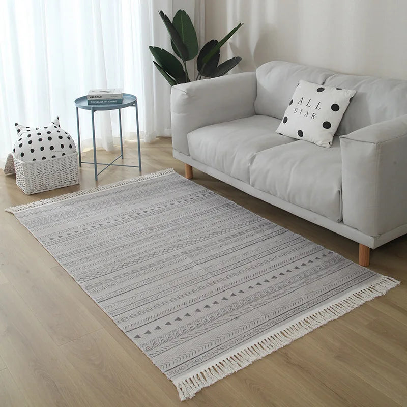 Modern Nordic Kilim Rug – Geometric, Versatile Washable