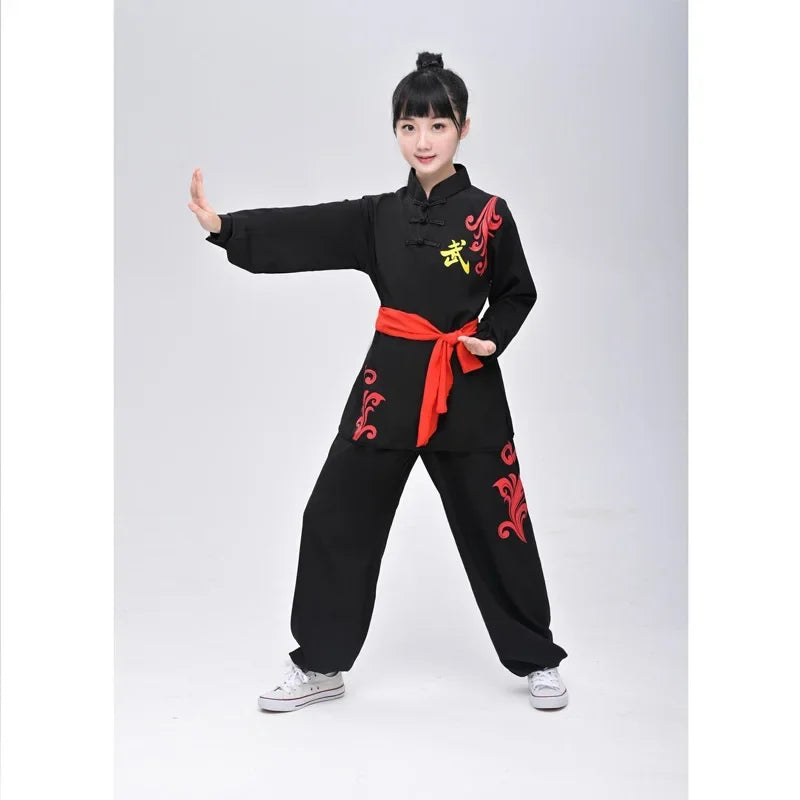 Kung Fu Martial Arts Costumes 2 Piece Set Perform Boy Tai Chi Uniform Children's Sets Outfit Kids Clothes Girls Wushu Baby Suit