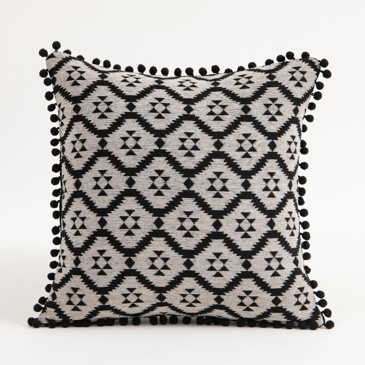Embroidered Pillow Cover – Tassel Cushion for Home Decor
