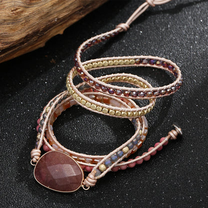 Women’s Strawberry Quartz Wrap Bracelet