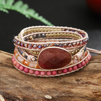Women’s Strawberry Quartz Wrap Bracelet