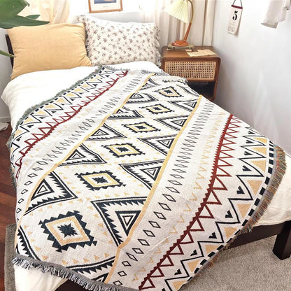 Tassel Bohemian Throw Blanket – Multi-Purpose