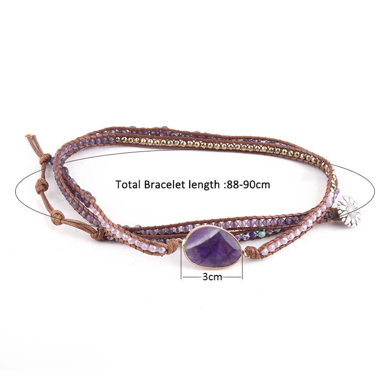 Handmade Wrap Bracelet – 5-Strand Natural Stone