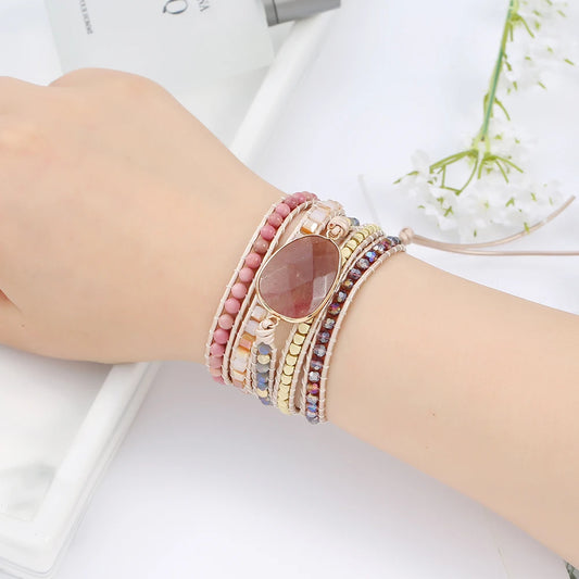 Women’s Strawberry Quartz Wrap Bracelet