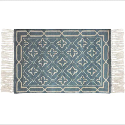 Retro Bohemian Hand-Woven Cotton-Linen Rug – Geometric Anti-Slip