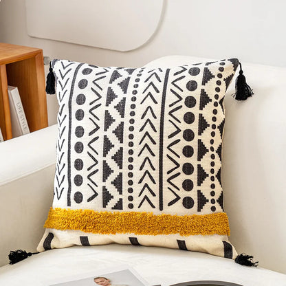 Embroidered Cushion Cover with Tassels