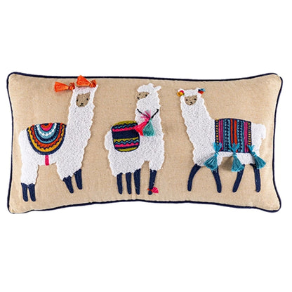 Vintage Boho Tufted Lumbar Pillow Cover – Embroidered