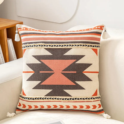Embroidered Cushion Cover with Tassels