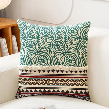 Embroidered Cushion Cover with Tassels