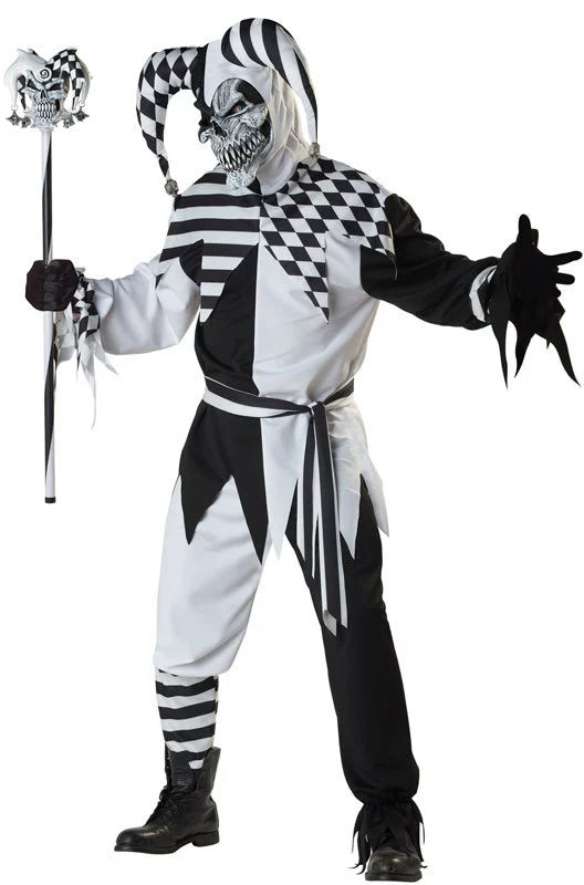 Halloween Men's Black and White Clown Costume Playing Cards Cosplay Clothes Stage Performance Costume Circus Couple Clothes