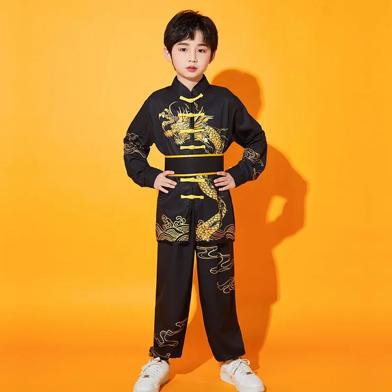 Kung Fu Martial Arts Costumes 2 Piece Set Perform Boy Tai Chi Uniform Children's Sets Outfit Kids Clothes Girls Wushu Baby Suit