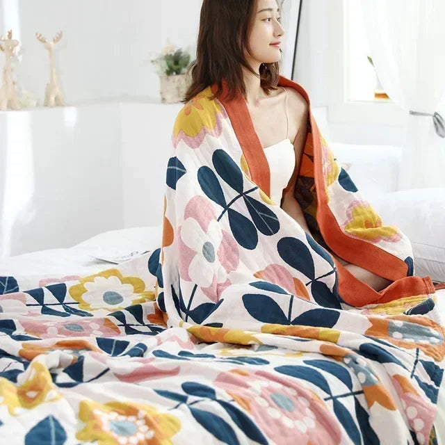 Boho Cotton Throw Blanket – Soft Nordic Bed & Sofa Blanket