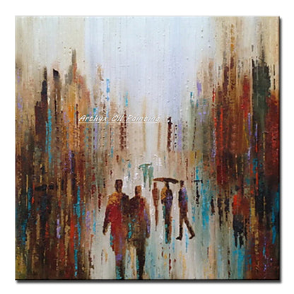 Hand-Painted Abstract Face Oil Painting on Canvas – Modern Wall Art for Living Room