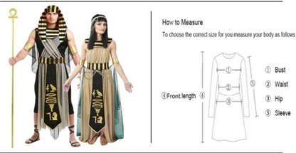 Halloween Ancient Egypt Egyptian Pharaoh Costume for Men King Cleopatra Queen Cosplay Carnival Party Medieval Couple Party Dress