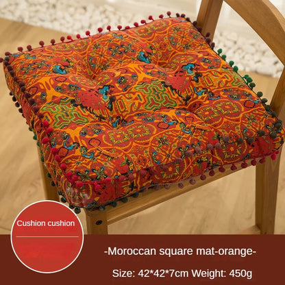 Cotton Linen Floor Pouf Ottoman