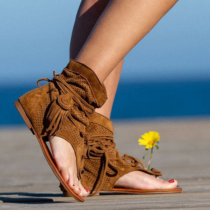 Retro Bohemian Tassel Gladiator Sandals for Women