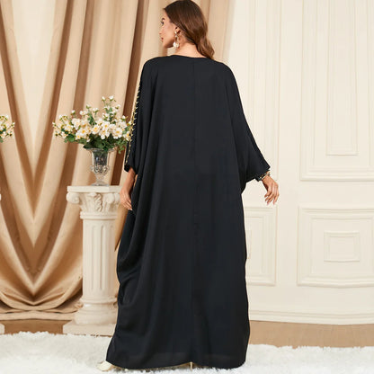 Women’s Embroidered Kaftan Abaya – Batwing Sleeve Eid Party Dress