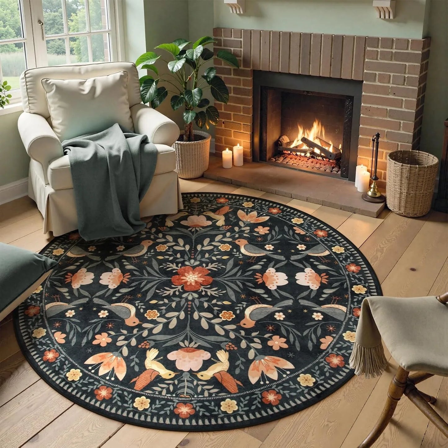 Persian Ethnic Style Coffee Table Mats Bedroom Bedside Cloakroom Wool Rugs