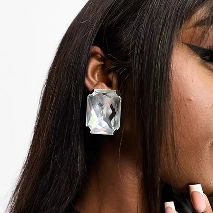 Stonefans Oversized Crystal Stud Earrings