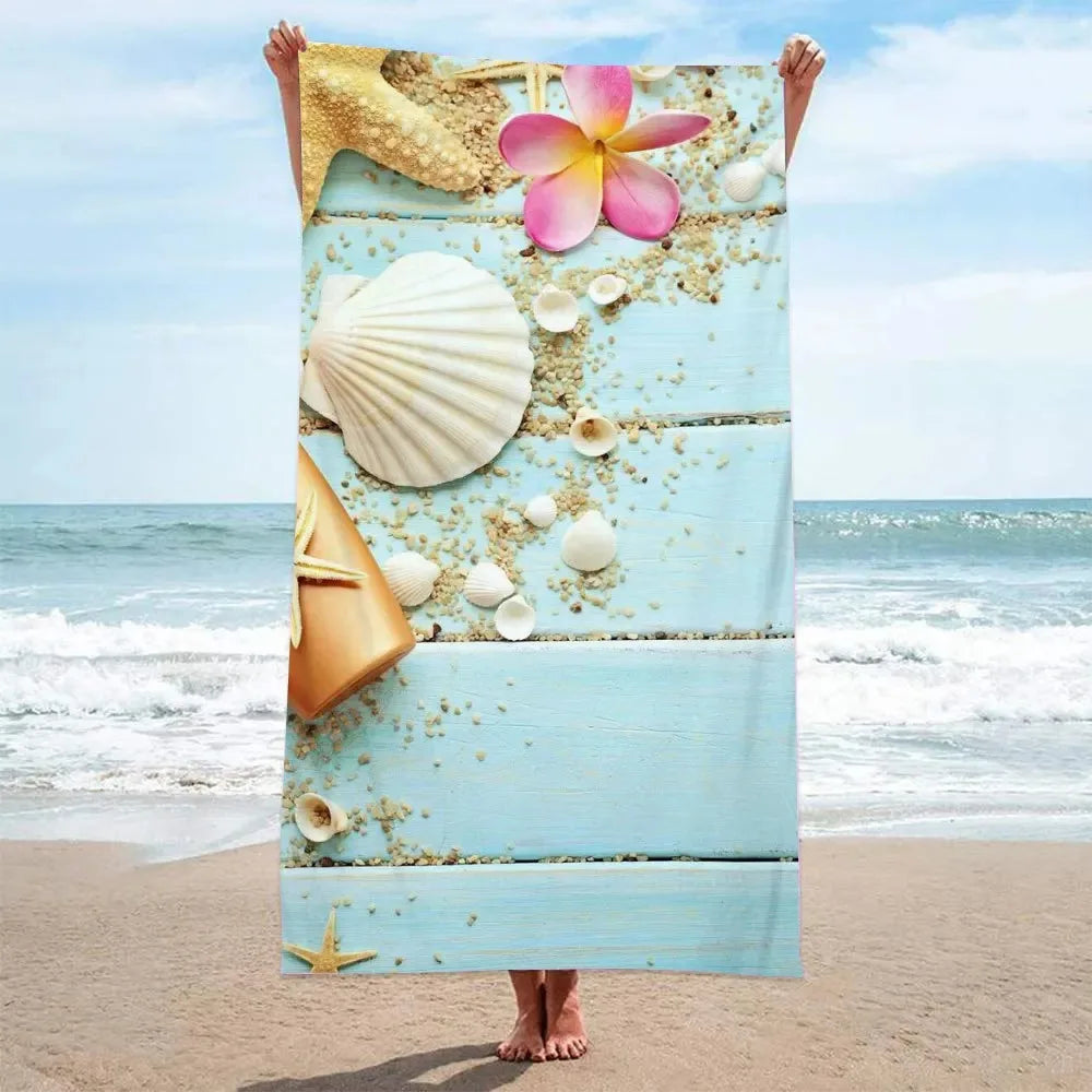 Sea & Shell Microfiber Beach Towel