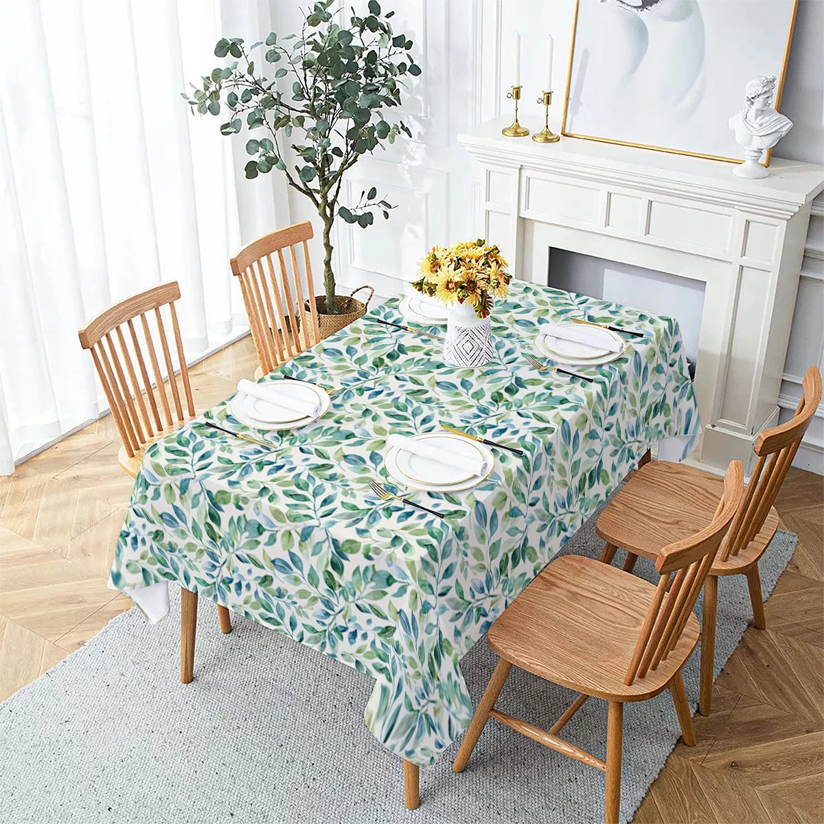 Palm Leaves Tablecloth – Waterproof Dining & Party Cover