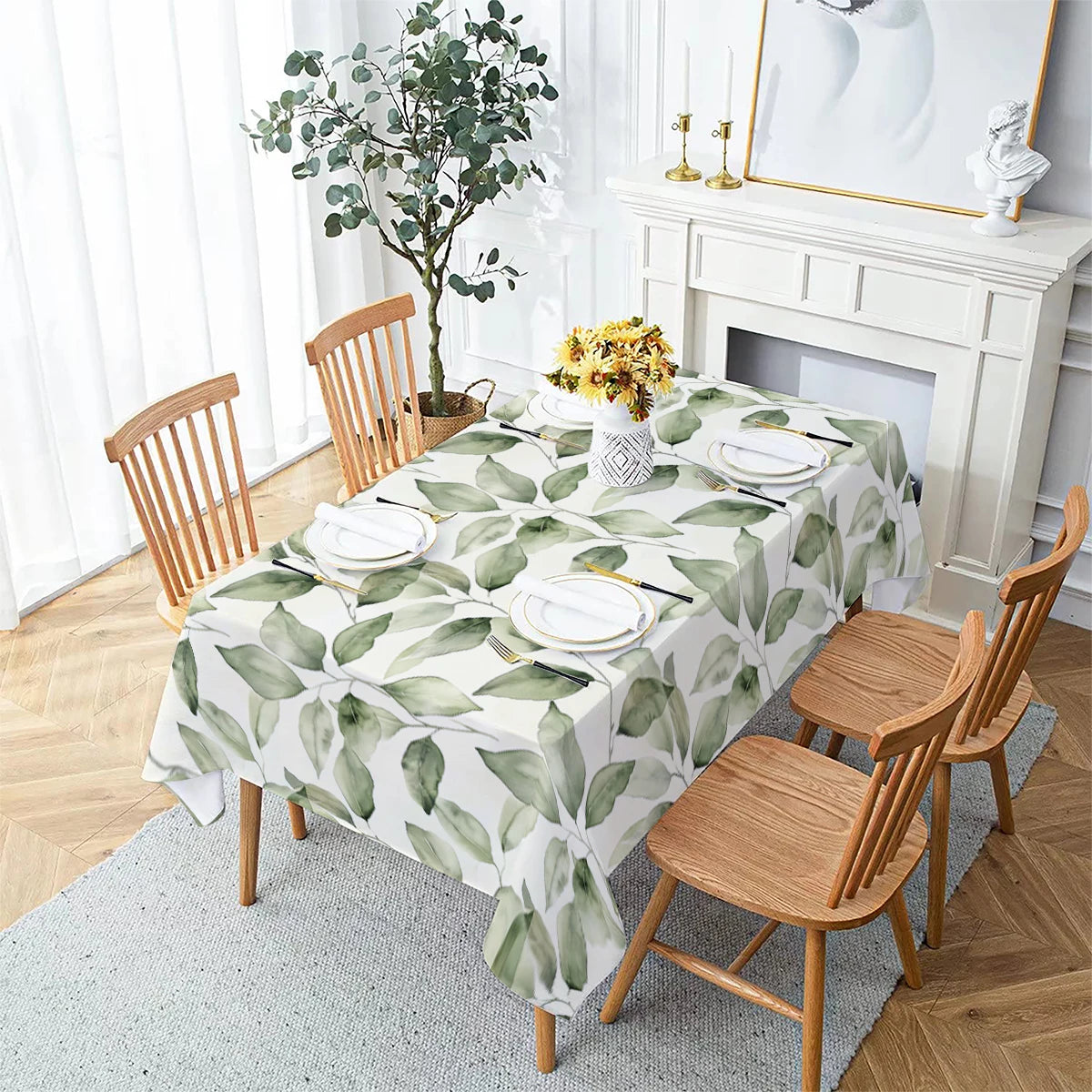 Palm Leaves Tablecloth – Waterproof Dining & Party Cover