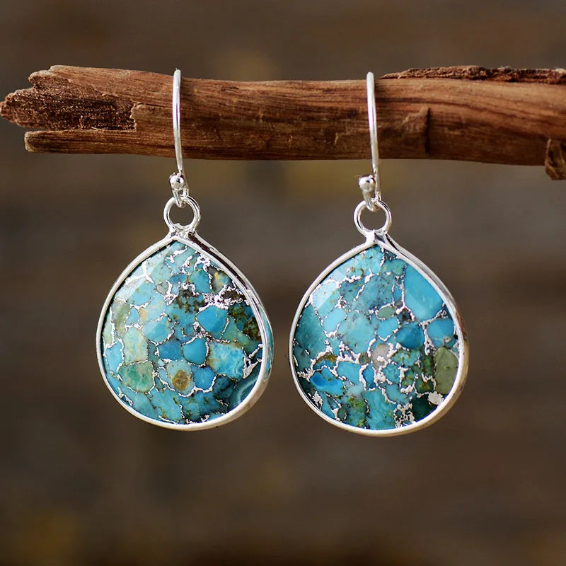 Women’s Teardrop Turquoise Earrings