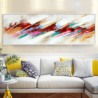Blue Color Block Abstract Wall Art – Modern Canvas Print