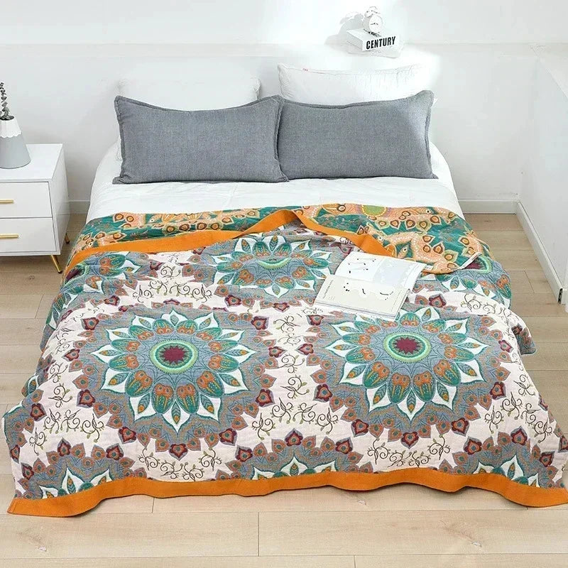 Boho Cotton Throw Blanket – Soft Nordic Bed & Sofa Blanket