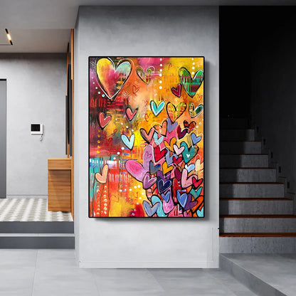 Colorful Graffiti Love Wall Art – Modern Canvas Print