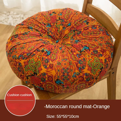 Cotton Linen Floor Pouf Ottoman