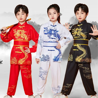 Kung Fu Martial Arts Costumes 2 Piece Set Perform Boy Tai Chi Uniform Children's Sets Outfit Kids Clothes Girls Wushu Baby Suit