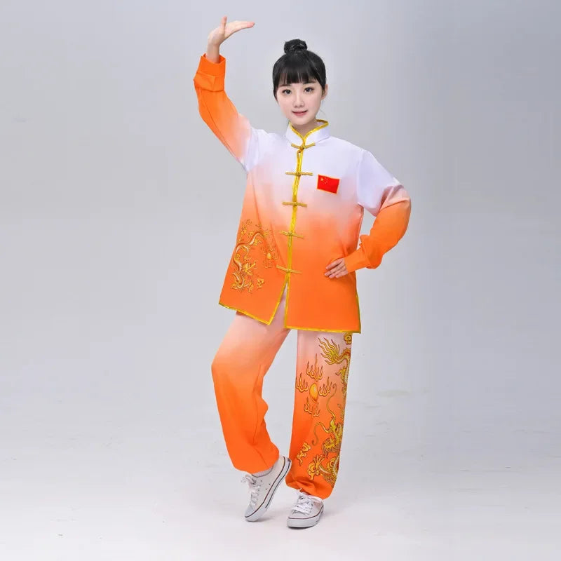 Kung Fu Martial Arts Costumes 2 Piece Set Perform Boy Tai Chi Uniform Children's Sets Outfit Kids Clothes Girls Wushu Baby Suit