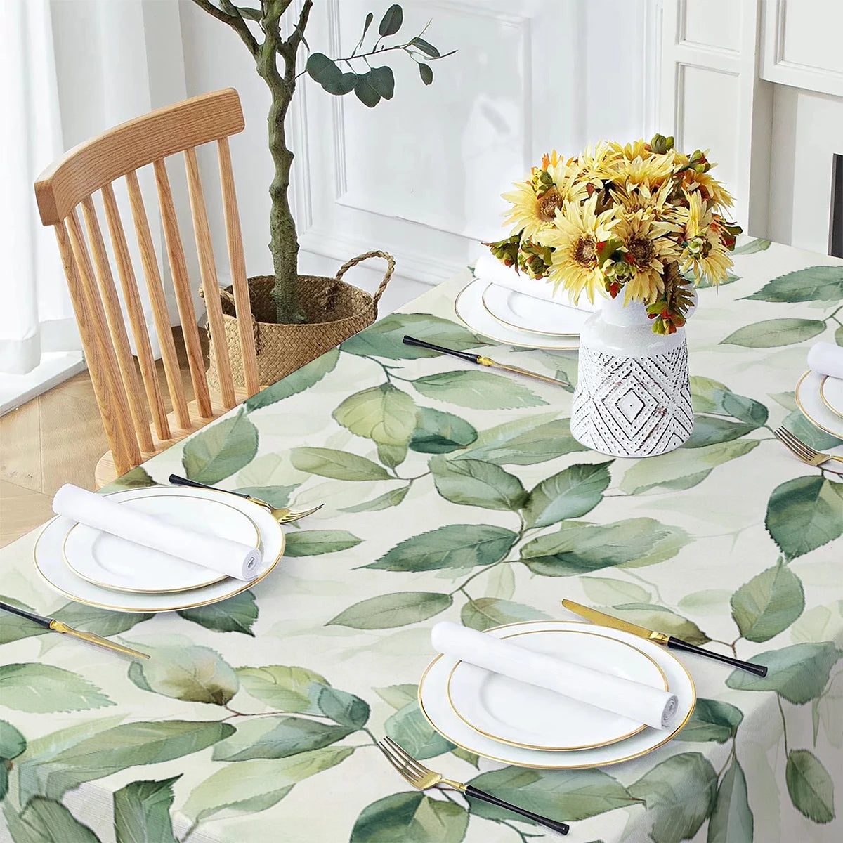 Palm Leaves Tablecloth – Waterproof Dining & Party Cover