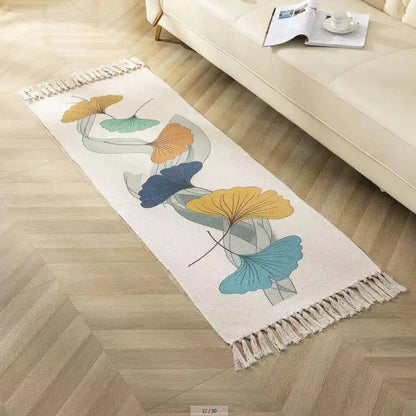 Geometric Woven Cotton Rug – Anti-Slip Hand Washable