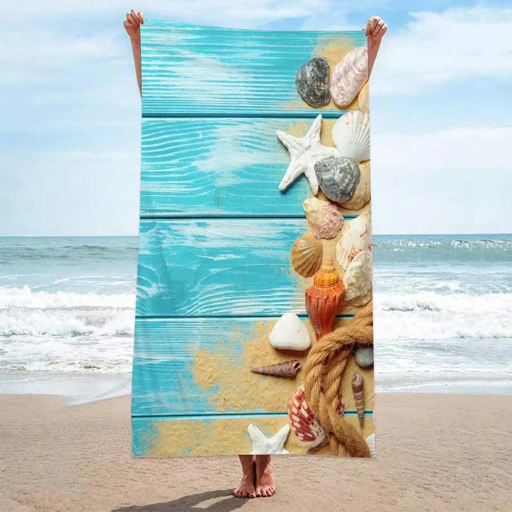 Sea & Shell Microfiber Beach Towel
