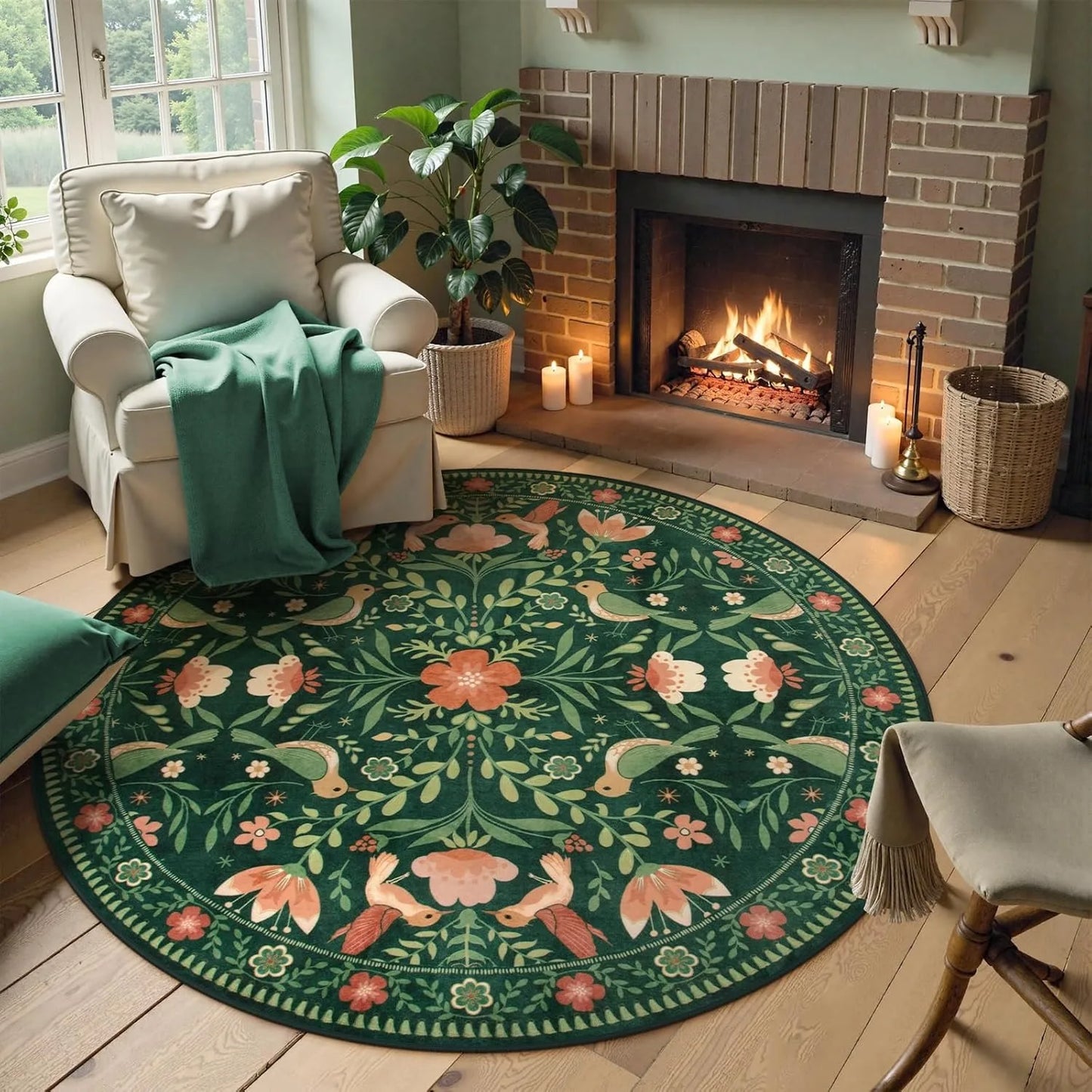 Persian Ethnic Style Coffee Table Mats Bedroom Bedside Cloakroom Wool Rugs