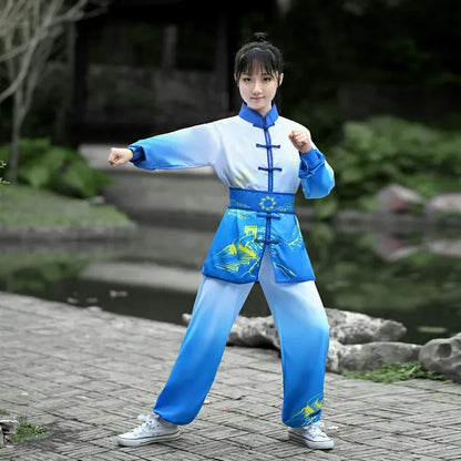 Kung Fu Martial Arts Costumes 2 Piece Set Perform Boy Tai Chi Uniform Children's Sets Outfit Kids Clothes Girls Wushu Baby Suit